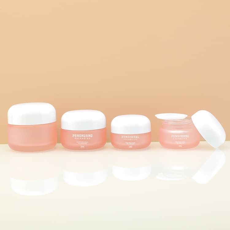 Cosmetic packaging — Custom Luxury 15g 20g 30g 50g Mini Glass Eye Cream Jar with Lid Face Cream Jar Custom pink Skincare Packaging Container Jar