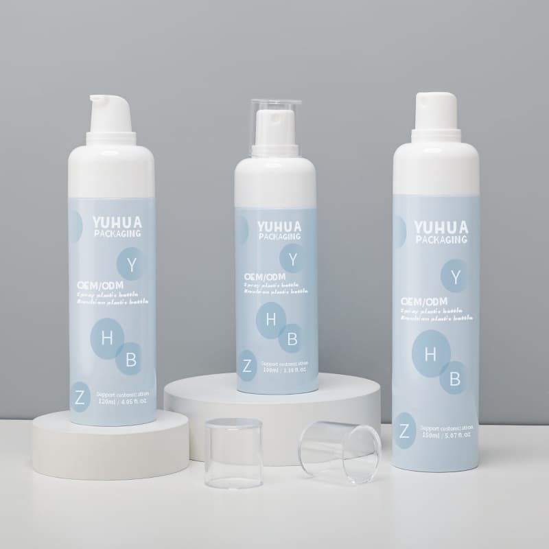 Cosmetic packaging — 100ml 120ml 150ml PET Round Plastic Spray Bottle Empty Moisturizing Face Toner Mist Pump Bottle for Shampoo Lotion