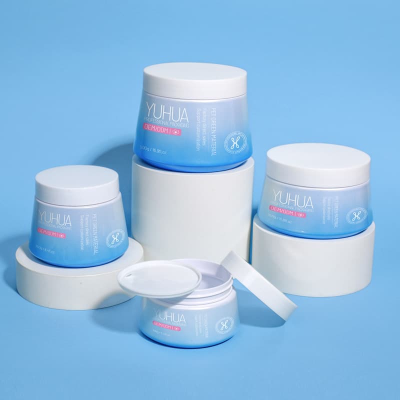Cosmetic packaging — Custom 150ml-400ml PET Plastic Cosmetic Cream Jars with Screw Top Lids and Inner Liners for Face Lotion and Body Butter