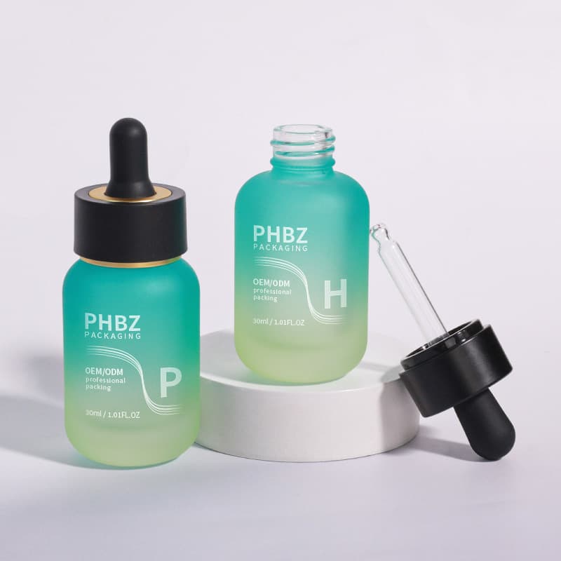 Cosmetic packaging — New hot sale serum package essence oil dropper galss bottle with new design dropper