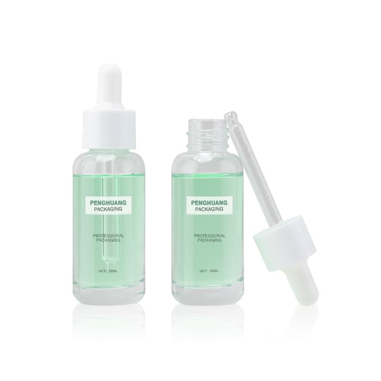 Cosmetic packaging — Custom OEM ODM Wholesale Face Serum Liquid Cosmetic Bottle 30ml Skincare Packaging 1oz Glass Serum Bottle 30ML Serum Bottle