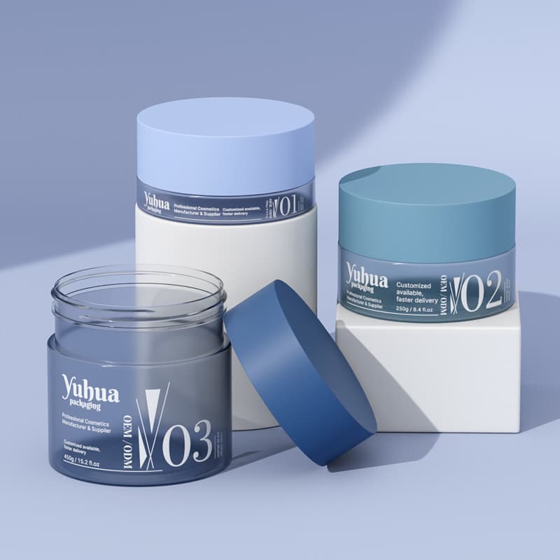 Cosmetic packaging — Premium Cosmetic Packaging 180/250/450g Hair Eye Cream Jar Screw Cap Sugar Scrub Skincare Lotion PET Face Mask