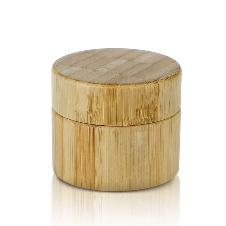 Cosmetic packaging — Wholesale Cosmetic Packaging 30g 50g 100g Small Glass Bamboo Cream Jar with Wooden Lid