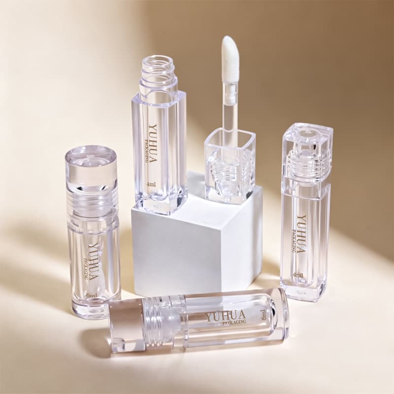 Cosmetic packaging — High Quality 4ml 6ml Mini PETG Lip Gloss Tube Luxury Lip Oil Container with Large Brush Head for Cosmetic Lipgloss Packaging