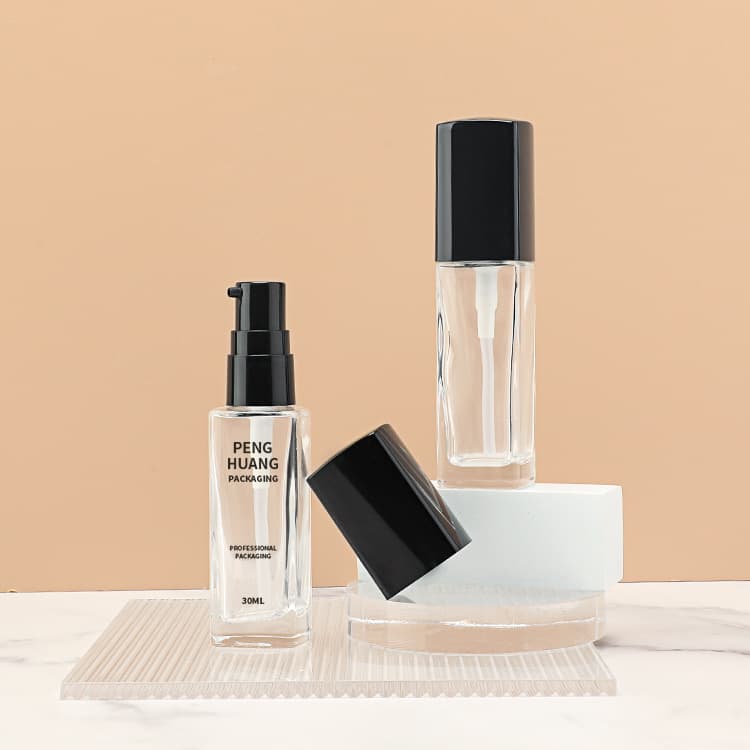 Cosmetic packaging — 30ml Empty Foundation Bottle Free Sample Skincare Face Serum Lotion Bottle Glass Pump Lotion Liquid Foundation Bottle