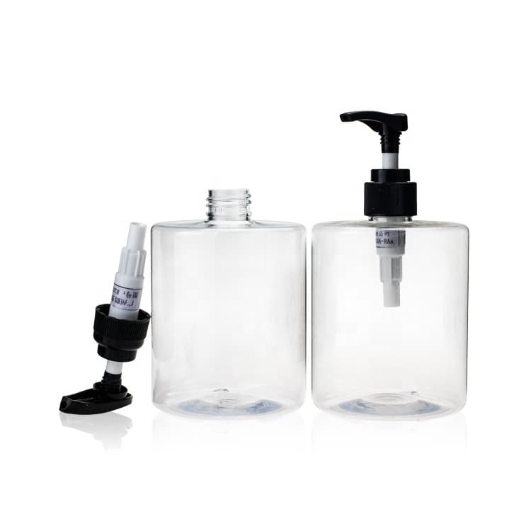 Cosmetic packaging — hot sale item 450ml  pet plastic hand sanitizer bottle transparent pump bottle for gel