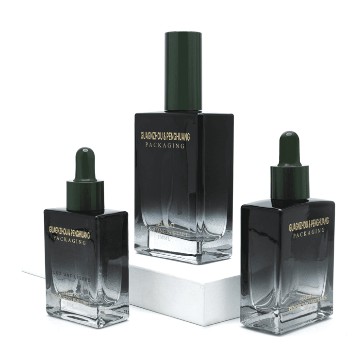 Cosmetic packaging — 15ml Glass Olive Oil Square Bottle 30ml Serum Essential Oil Bottle 50ml Spray Diffuser Cosmetic 100ml Glass Dropper Bottles