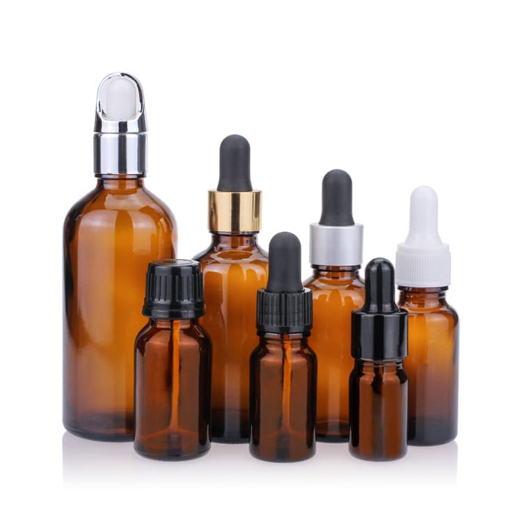 Cosmetic packaging — Custom Made Skincare Container 30ml 50ml Glass Dropper Frosted Amber Essential Oil Facial Serum Bottle with Child Resistant Cap