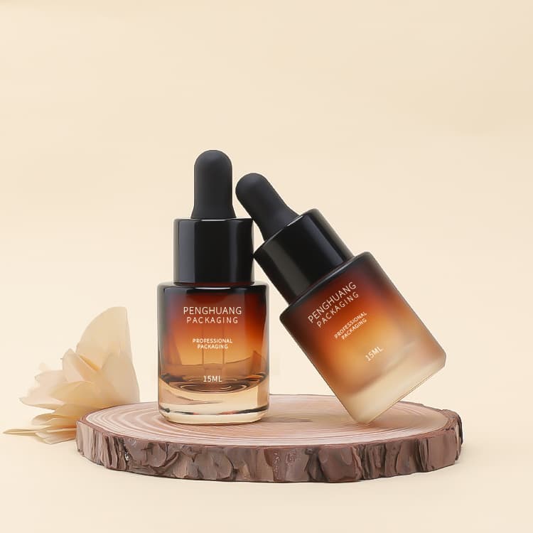 Cosmetic packaging — Custom Frosted Glass Essence Serum Bottle 15ml Skincare Moisture Screen Printed Dropper Bottle