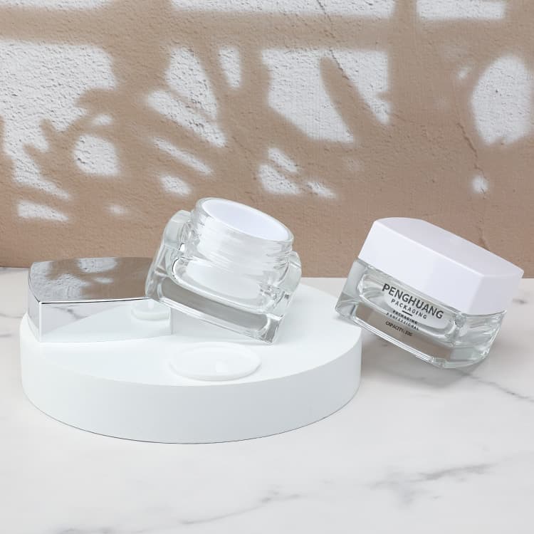 Cosmetic packaging — 30g Round Double Wall Glass Cosmetic Cream Jar with Lid Frosted and Refillable Packaging for Creams and Other Liquids