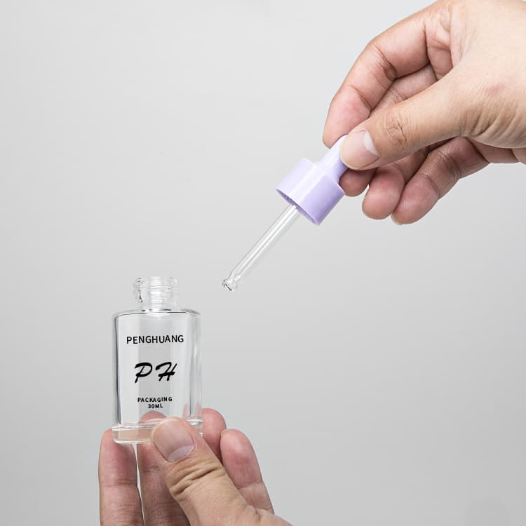 Cosmetic packaging — 1OZ Colored Dropper Serum Cosmetic Skincare Packaging Glass Essential Oil Bottle Empty Dropper Bottles 30ml Glass Serum Bottle