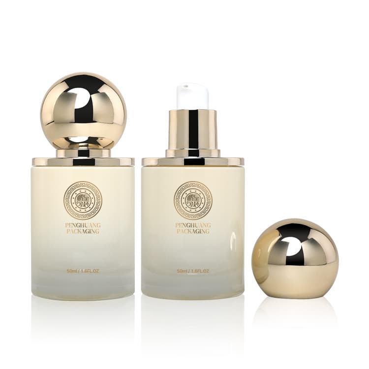 Cosmetic packaging — Moisturizing Skin Care Lotion Glass Toner Bottle Facial Cleanser Pump Bottle 100ml 120ml 150ml Glass Lotion Bottle Packaging