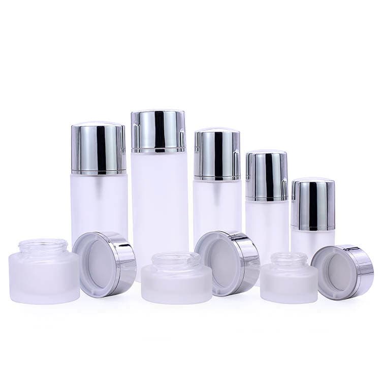 Cosmetic packaging — cosmetic set glass bottle and jar 30g 50g 1oz 2oz 4oz frosted bottles