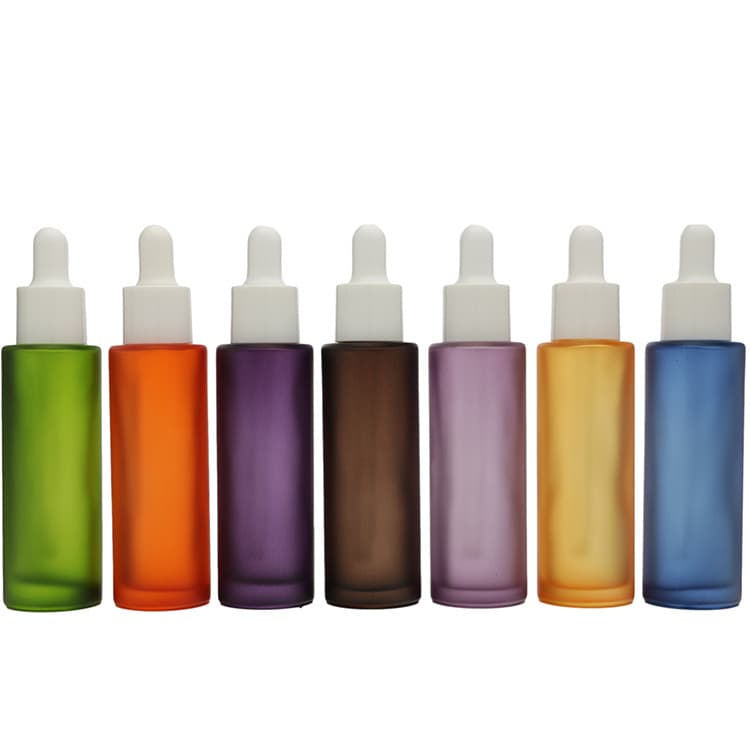Cosmetic packaging — Custom Color for Hair Oil Empty Essence Glass Bottle Cosmetic Frosted Skincare Bottle Dropper Packaging Serum Dropper Bottle