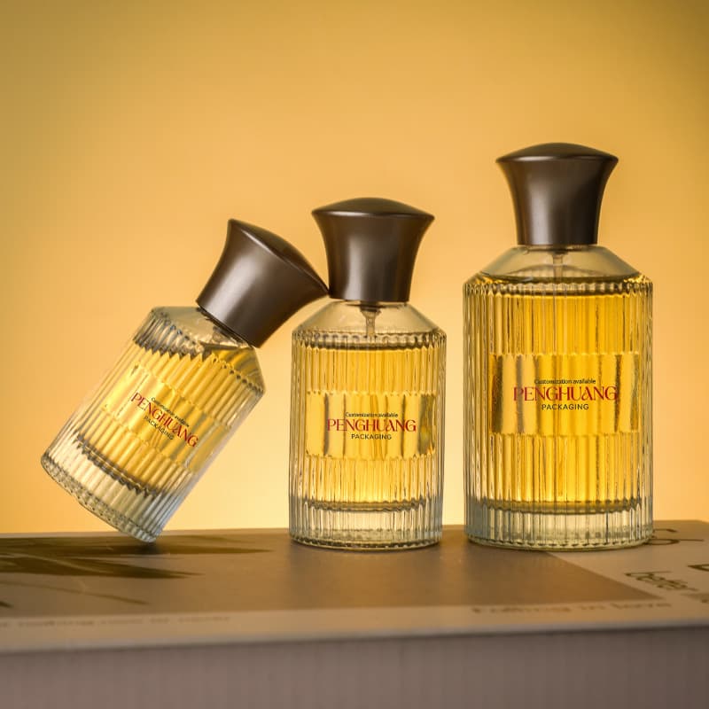 Cosmetic packaging — Customized 30/50/100ml Empty Luxury Ribbed Fragrance Perfume Bottle with Fine Mist Spray Pump Cosmetics Spray Container
