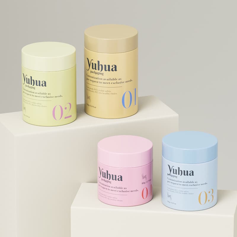 Cosmetic packaging — Colorful Straight Sided 80-150g Refillable PET Skin Care Cosmetic Eye Cream Body Butter Balm Jars Screw Cap Plastic OEM/ODM