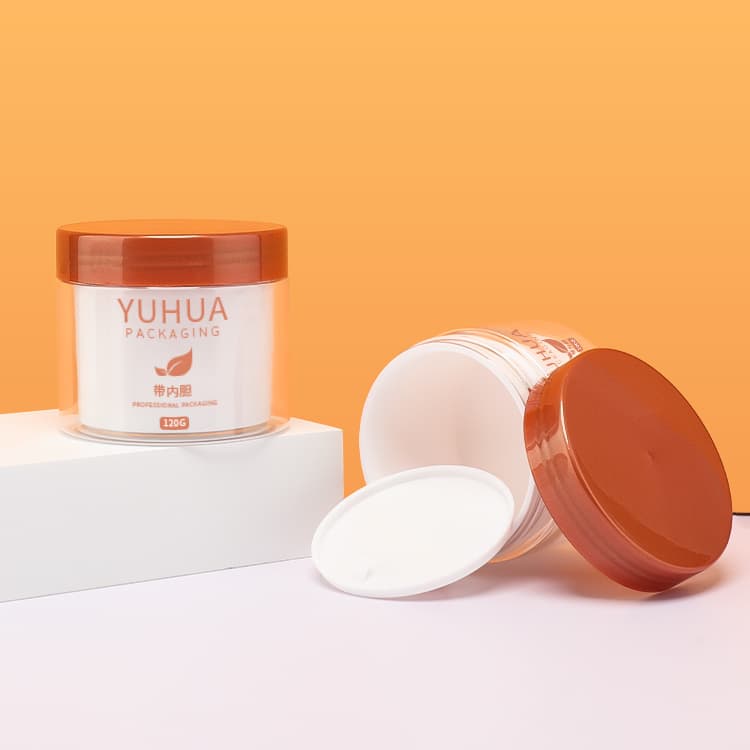Cosmetic packaging — 100g Refillable PET Cream Jar with White Flat Top Cap Large Recycled Cosmetic Plastic Container Shape Plastic Cream Jar