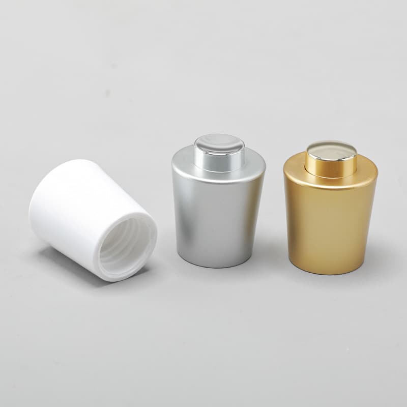 Cosmetic packaging — New Style 10ml 20mm Crown Press Serum Dropper Pump Head Customized Plastic Essential Oil Bottle Cap Push Button Pipette