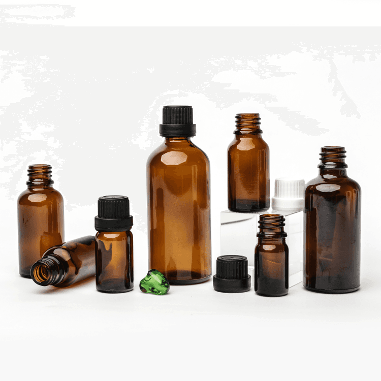 Cosmetic packaging — 5ml 10ml 15ml 20ml Child Resistant Cosmetic Oil Serum Gold Essential Oil Bottles 30ml Frosted Amber Glass Dropper Bottle