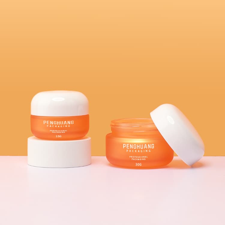 Cosmetic packaging — Wholesale Color Custom 15g 30g Face Body Cream Jar Glass Cosmetic Jar with White Round Cap