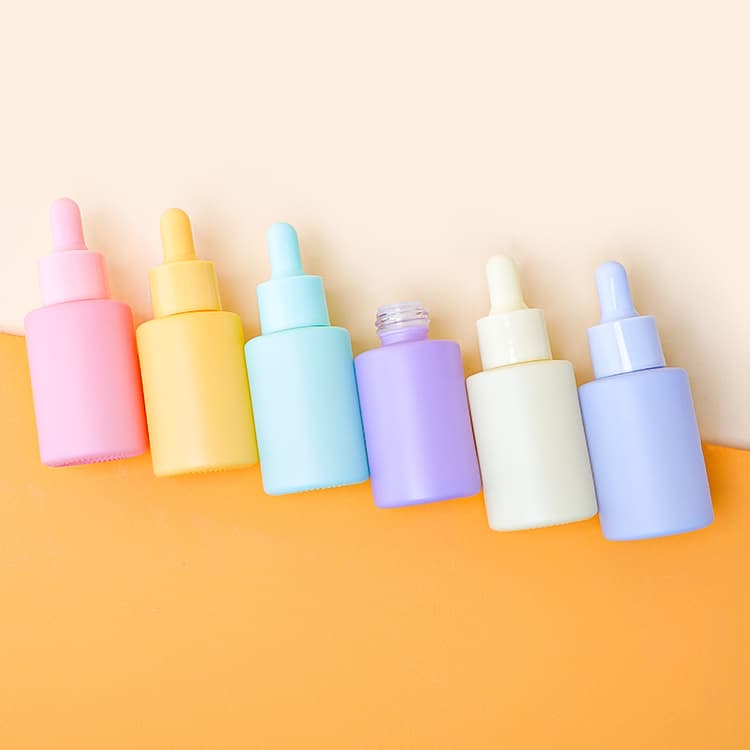 Cosmetic packaging — Macaron Color Cylinder Glass Dropper Bottle 30ml Empty Screen Printing for Essential Oil & Skin Care Serum