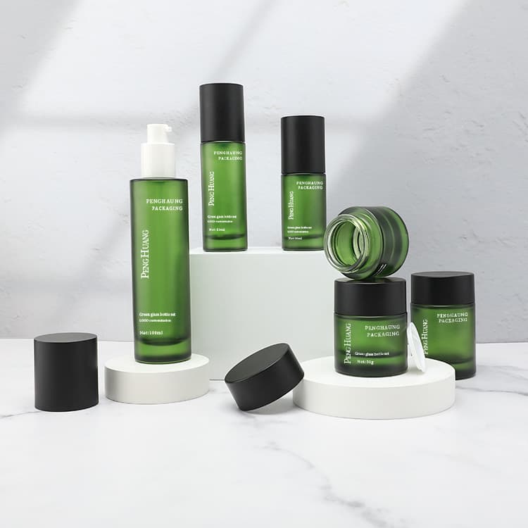 Cosmetic packaging — New Arrival Glass Cosmetic Containers 30ml 100ml 120ml Pump Bottle and Jar for Serum and Cream Lotion Skincare Packaging