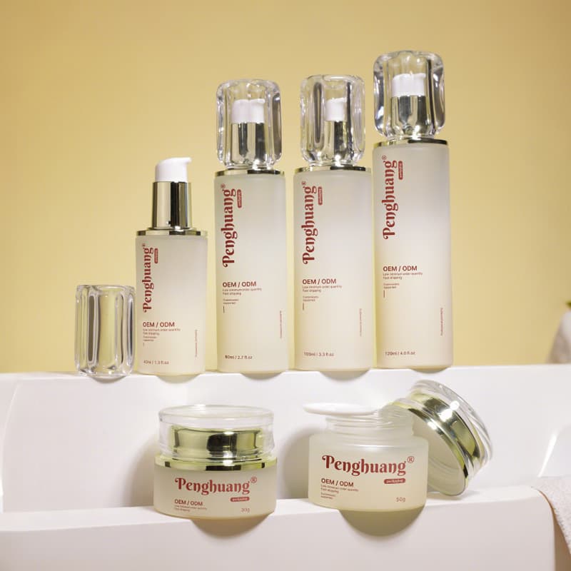 Cosmetic packaging — Customized Luxury Matte Glass Skincare & Cosmetic Packaging Set Lotion Pump Gold Options 30/50G 30/40/80/100/120ml Capacities