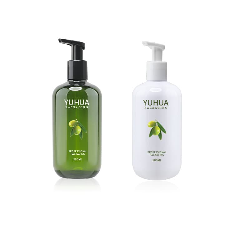 Cosmetic packaging — Recycled Plastic Foaming Cosmetic Containers Green 500ml Plastic Lotion Pump Packaging Hand Soap Foaming Bottle