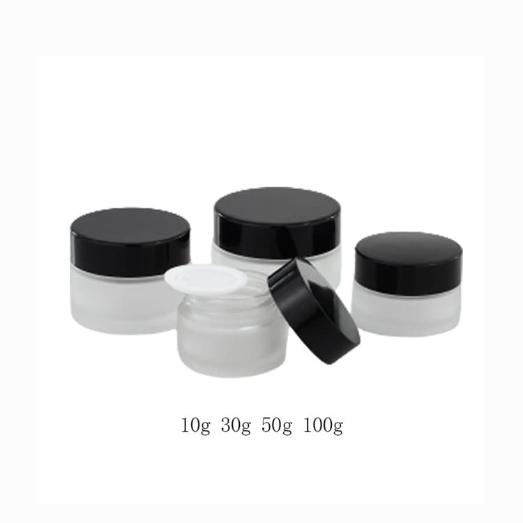 Cosmetic packaging — Clear Face Cream Jar Wide Mouth Round Cosmetic Serum Cream Frosted Glass New Arrival Empty 10g 20g 30g 50g Screw Lid Plastic 150
