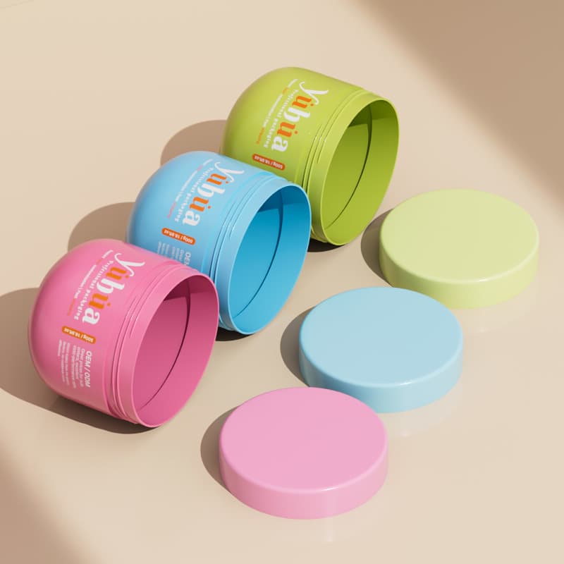 Cosmetic packaging — Round Shape 500g Color Cosmetic Skin Care Hair Butter Body Scrub Face Mask Eye Cream Plastic Jar PP Screw Top with Logo