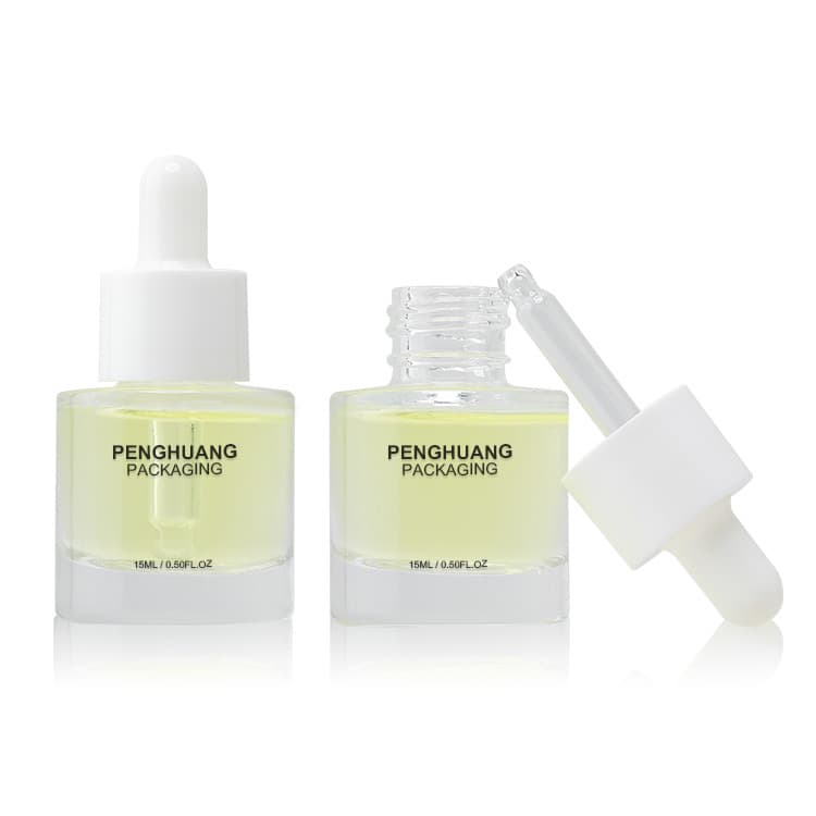 Cosmetic packaging — Refillable Sreum Bottles with Dropper Cap Packaging for Cosmetic 15ml Wholesaler Empty Glass Essential Oil Bottle