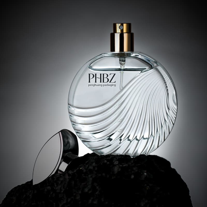 Cosmetic packaging — Custom Logo Square 50ml Luxury Glass Perfume Bottle Unique Wave Texture Empty Refillable Fragrance Spray Factory Supply