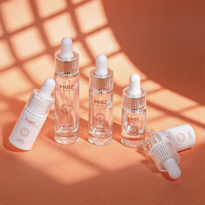 Cosmetic packaging — Custom Logo Matte 5/10/15ml Leak-Proof Glass Serum Dropper Bottles Pipette Cosmetic Essential Hair Oil Container Eye Dropper