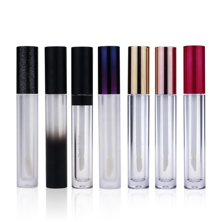 Cosmetic packaging — Latest 6.7ml Round Clear Lip Gloss Container Transparent Plastic Lipgloss Tube