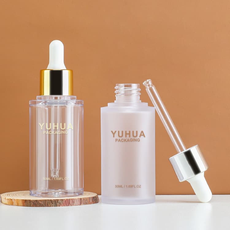 Cosmetic packaging — Fancay Custom PETG 50ml Serum Bottle Skincare Packaging Sample Refillable Essential Oil Dropper Bottle 50ml
