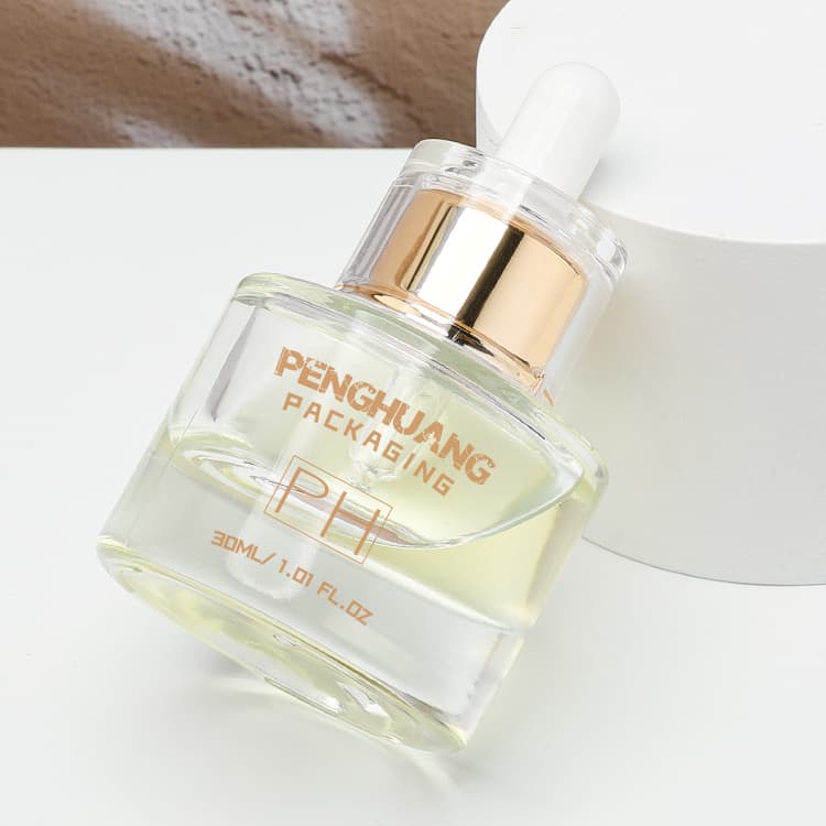 Cosmetic packaging — Clear Serum Bottle 20ml30ml50ml Luxury Skincare Packaging Body Hair Essential Oil Bottle Thick Bottom Dropper Bottle