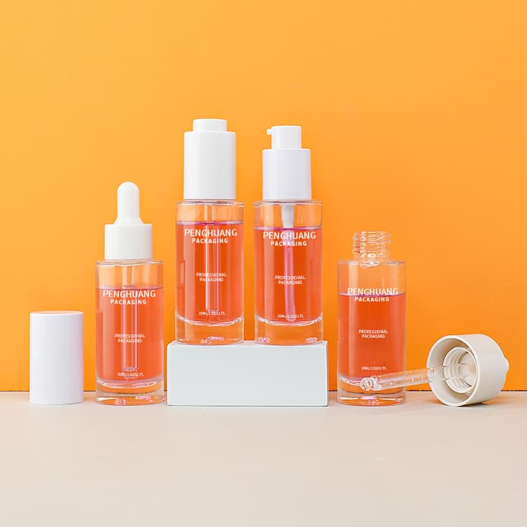 Cosmetic packaging — 1oz Luxury Custom Skin Care Lotion Class Pump Bottle Moisturize Glass Empty Bottle With Pump Serum Bottle 30ml