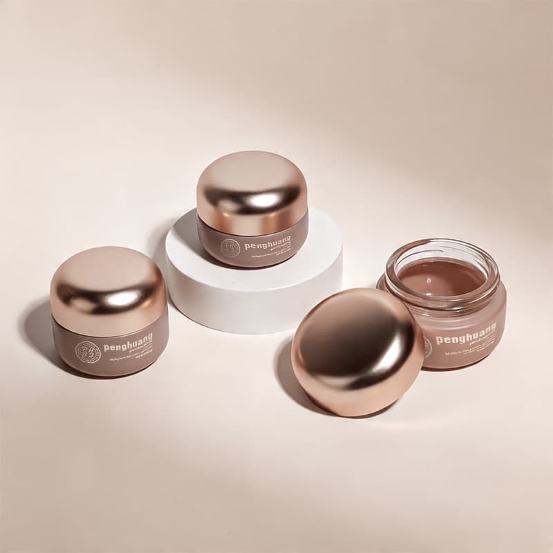 Cosmetic packaging — New Style 15/20/30/50g Eye Cream Facial Scrub Jar Glass Container Rose Gold Electroplated Lid Cosmetic Packaging Skin Care