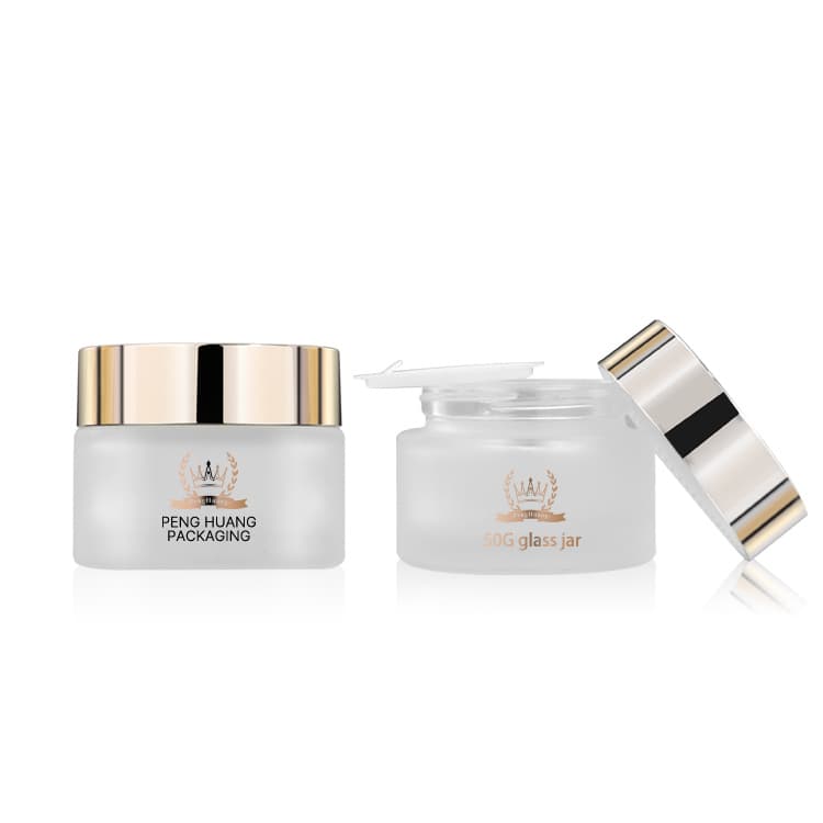 Cosmetic packaging — Gold Screw Lid 30g Frosted Round Glass Cosmetic Cream Jar for Skin Care Eye Cream Essential Oils Empty Jar