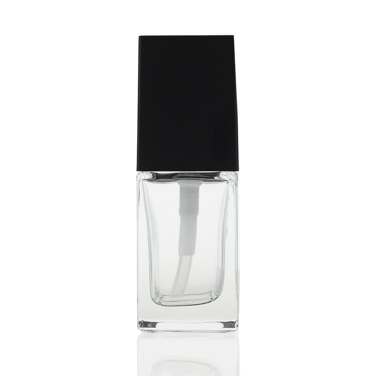 Cosmetic packaging — Luxury  25ml Glass bottle packaging Square Liquid clear Foundation Bottle Lotion Pump