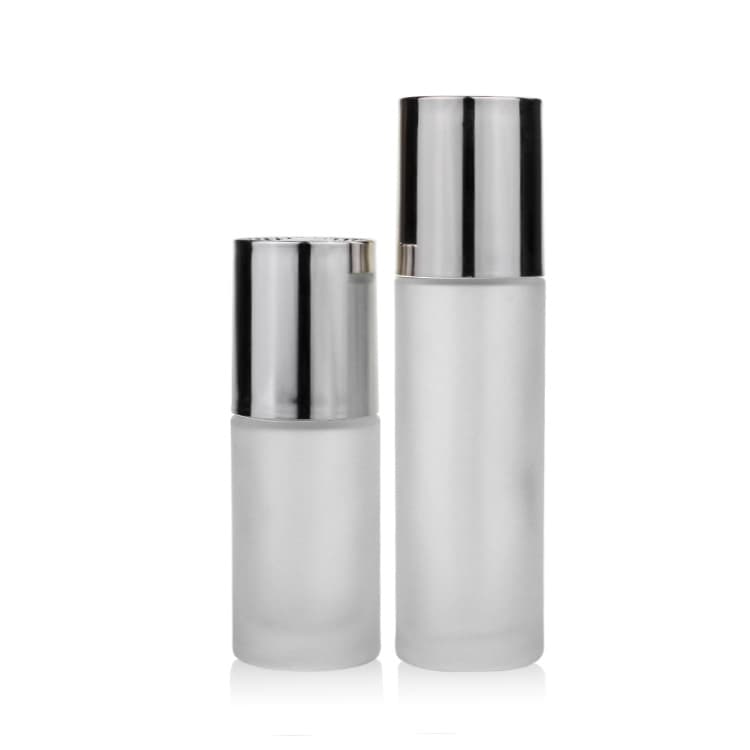 Cosmetic packaging — long round shape clear cosmetic serum dropper bottle 20ml 35ml essential  glass bottle aluminium cap