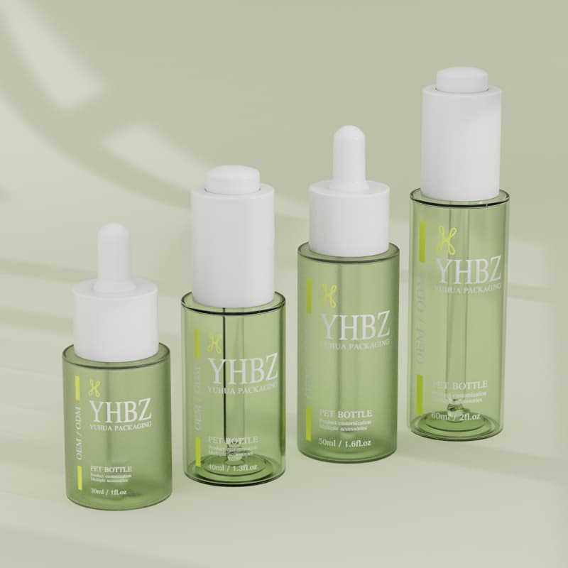 Cosmetic packaging — Factory Price Skin Care Packaging Push Button Dropper Bottle 30ml 40ml 50ml 60ml Pet Plastic Makeup Serum Oil Bottle
