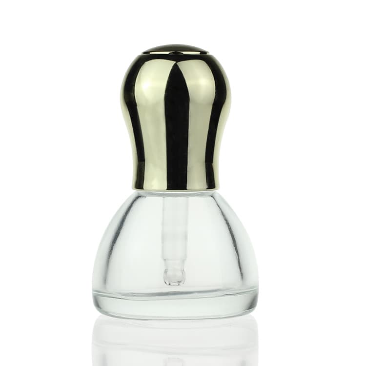 Cosmetic packaging — Mini gold aluminum cap glass cosmetic serum dropper bottle 20ml luxury serum glass dropper bottle packaging