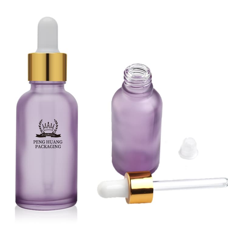 Cosmetic packaging — Custom 10ml 30ml Empty Frosted Bottle with Aluminum Cap Face Oil Drop 5 ml Serum Bottle Glass Bottles for Hair Oil Droppers