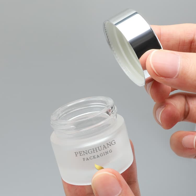 Cosmetic packaging — Highest Quality Lip Balm Container Jar 5g 10g Frosted Empty Transparent Glass Butter Cream Jar with Lid