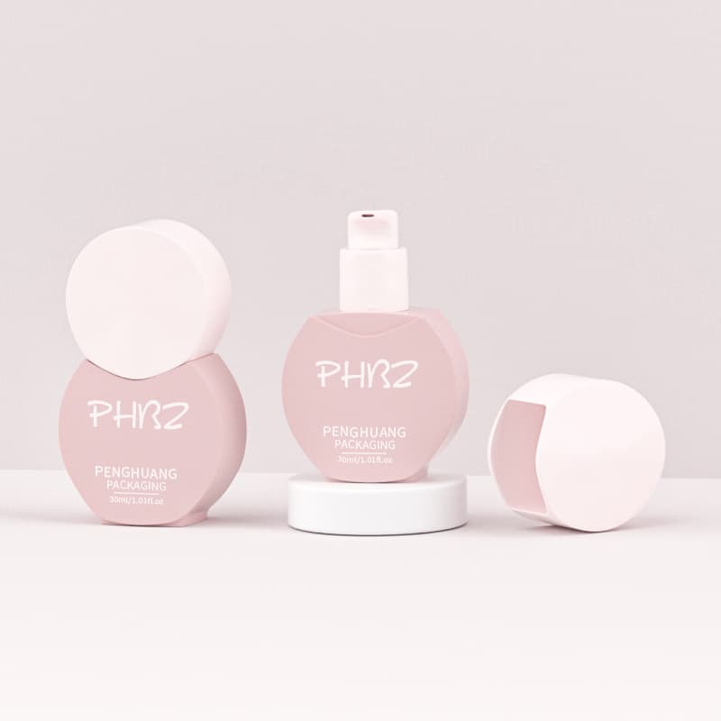 Cosmetic packaging — Wholesale 1oz Pump Sprayer Custom Flat Glass Foundation Bottle 30ml Empty for Skincare Cosmetics Cream Face Lotion