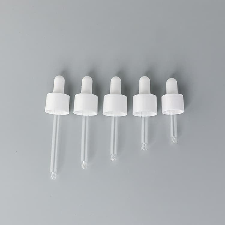 Cosmetic packaging — Accessories for Cosmetic Plastic Dropper Cap Glass Pipet with Ruber Customised Custom OEM Aluminium Measuring Dropper