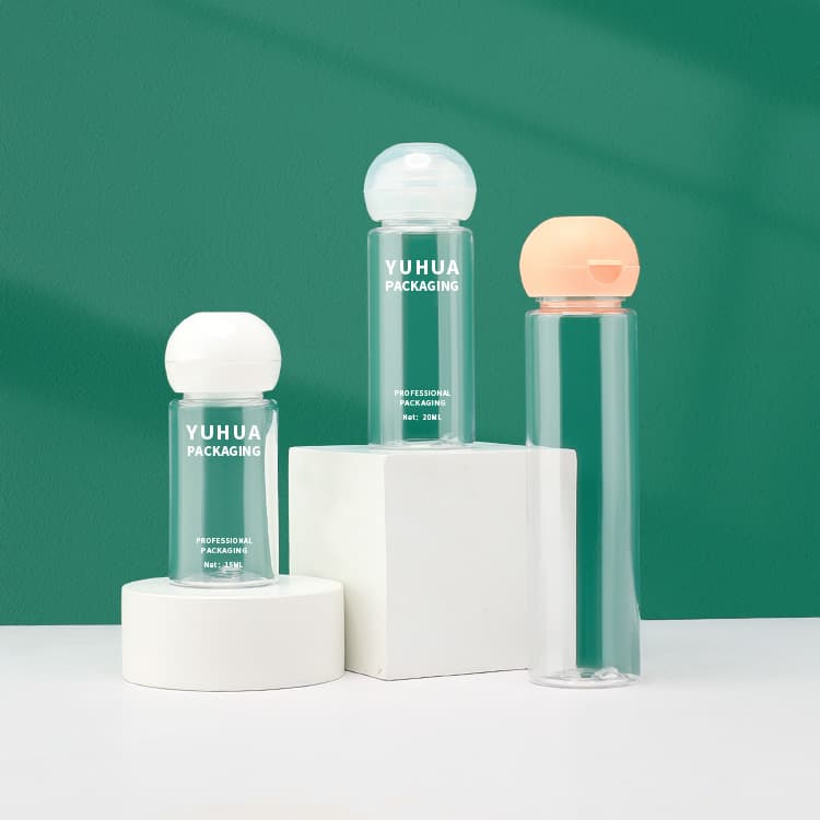 Cosmetic packaging — Unique Shape 15ml 20ml 30ml Flip Top Cap PET Squeeze Transparent Empty Custom Plastic Bottle for Skin Care Packaging