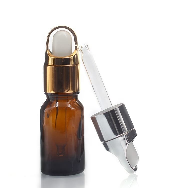 Cosmetic packaging — Factory Wholesale 10ml Cosmetic Container Brown Essential Oil Glass Dropper Bottle Amber Container 10ml Essential Oil
