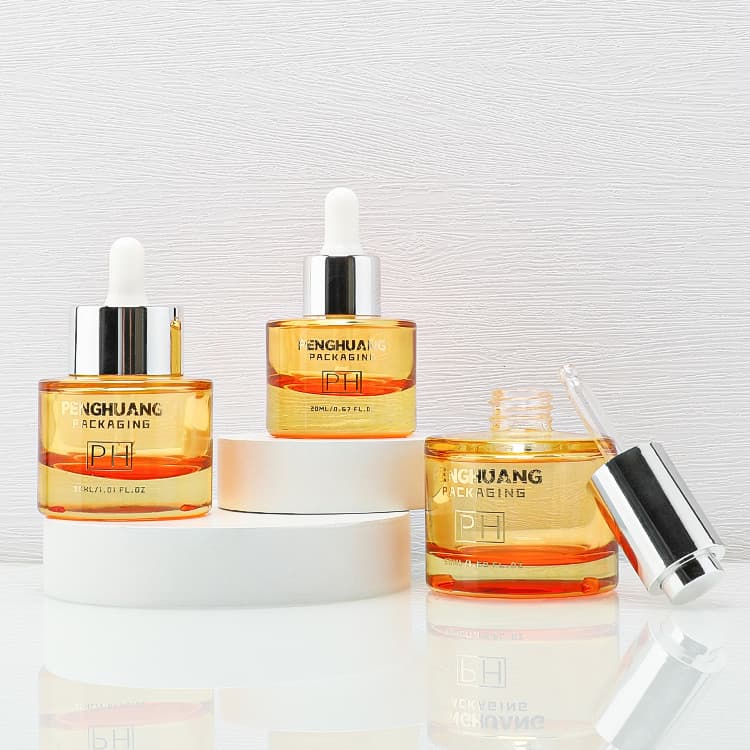 Cosmetic packaging — New Style Luxury 20ml 30ml 50ml Glass Essential Oil Dropper Bottle Custom Flange Thick Wall Bright Thin Flash Glass Serum Bottle